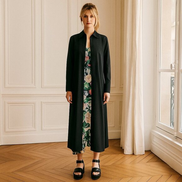 3.1 Phillip Lim Long Shirt Jacket Modern Minimalist Black NWT - Picture 13 of 13